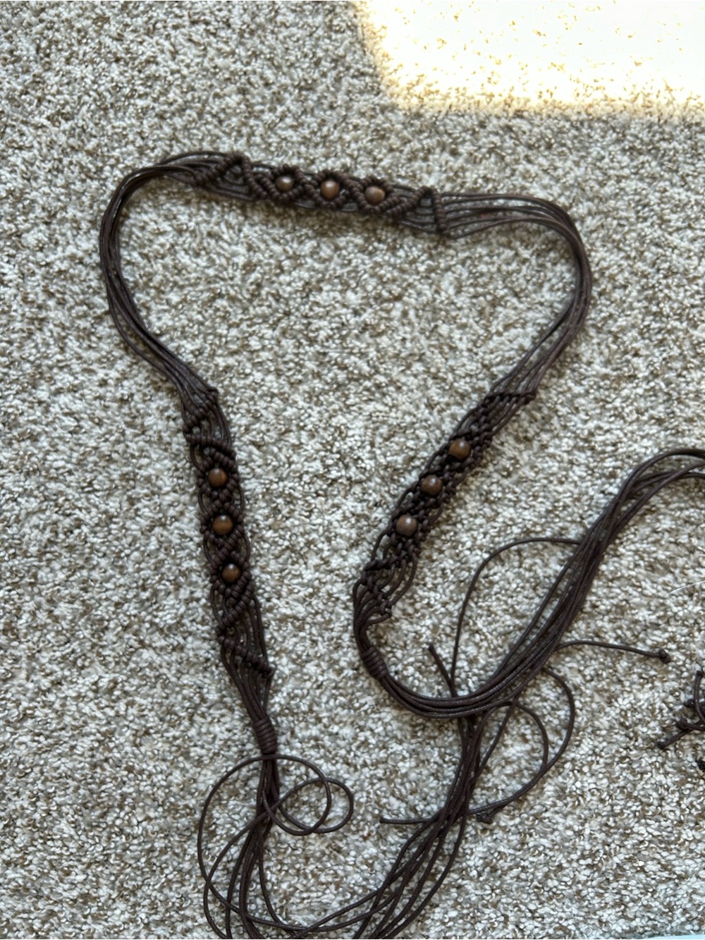 Handwoven Brown Bead-Twist Belt - Women's Accessory